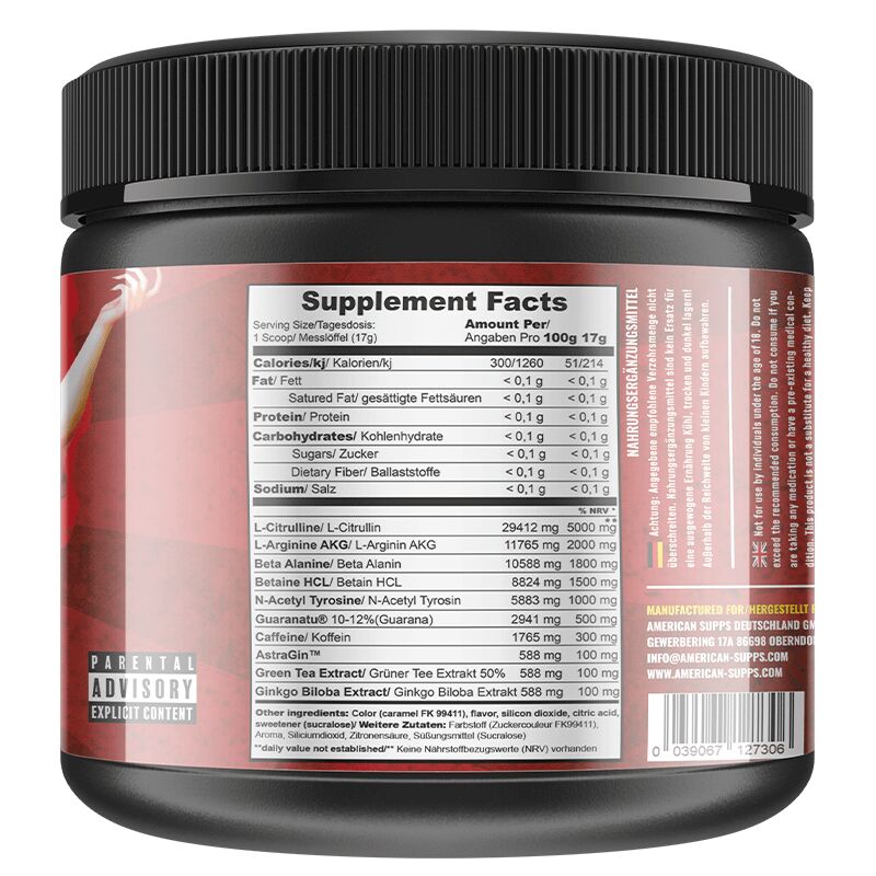 American Supps Radical Riot V3 Hardcore Version Pre Workout 340g