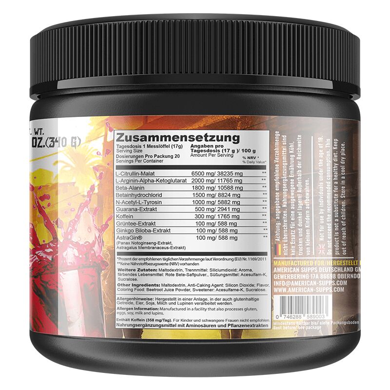 American Supps Radical Riot V3 Hardcore Version Pre Workout 340g